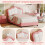 HOMAIRE 3ft PU Upholstered Platform Bed Pink White 5