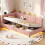 HOMAIRE Pink Boucle Side Storage Bed 3ft 3