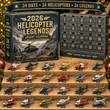 (Mountain Helicopter)Aircraft Advent Calendar With 24 Aviation Pieces For Holiday Decor And Ideas Gift