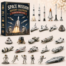 (Astronaut Rocket)Aircraft Advent Calendar With 24 Aviation Pieces For Holiday Decor And Ideas Gift