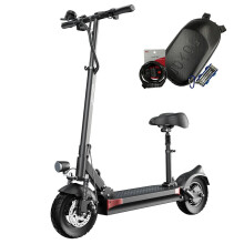 Electric Scooter With Seat 48V 18Ah 500W Recommended Top Speed 25KM/H 10inch Folding Moped Electric Scooter 60KM Mileage Max Load 120Kg