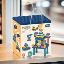 (Macaron table 360PCS) DIY Building Blocks Table Toy Set Kids Educational Puzzle Bricks Desk Gift for 3-6 Years