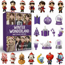 (BTS B)Kpop Bts Straykids Blackpink Holiday Acrylic Advent Calendar Decorative Piece For Christmas Celebrations