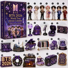 (BTS C)Kpop Bts Straykids Blackpink Holiday Acrylic Advent Calendar Decorative Piece For Christmas Celebrations
