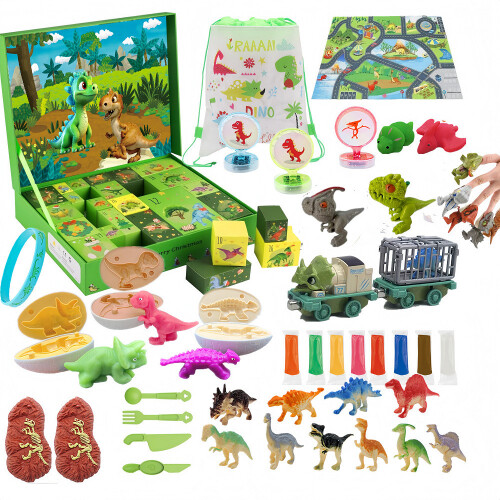 (Style I)Dinosaur Surprise Advent Calendar Blind Box Countdown For Educational And Use Entertainment