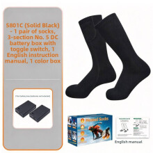 (Black Battery Box)Heated Socks With Charge Heating For Cold Weather Outdoor Activities Home Use