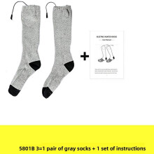 (Gray)Heated Socks With Charge Heating For Cold Weather Outdoor Activities Home Use