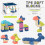 (B2 Variable Traffic 77pcs) Large Soft Building Blocks Gift Box for 0-3 Years Toddler Early Learning Toy Set 3