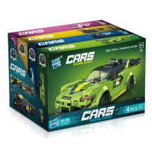 Building Blocks Sports Car Model Kit, Educational DIY Small Particle Toy Gift for Boys 4pcs