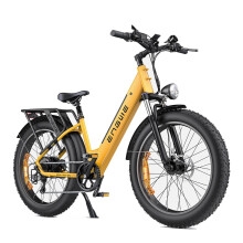 (Yellow) 48V 16Ah Electric Bike, 250W Motor, 26*4.0 Inch Fat Tire, 120-140KM Long Range, All-Terrain Mountain E-Bike for Mountain & Snowfield Roads