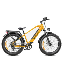 (Yellow) 48V 16Ah Electric Bike, 250W Motor, 25KM/H Top Speed, 26*4.0 Inch Fat Tire, 120-140KM Range, All-Terrain Mountain E-Bike