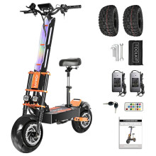 Folding Electric Scooter, 60V 38.8AH, 4000W Dual Motors, 13in Tubeless +14in Off-Road Tires, 25KM/H Top Speed, 120KM Range, 200KG Max Load E-Scooter