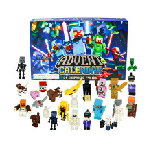(Sword)Minecraft Countdown Toy 24 Pack Plastic Blocks For Kids Playtime Holiday
