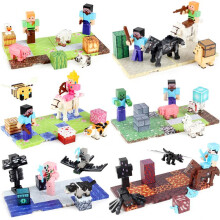 (Ranch hunting 11pc) Magnetic World Building Blocks Set - Farm Lava Scene Magnetic Tiles Puzzle Toy for Kids Educational STEM Playset