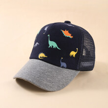 (Grey Black,S)Spring Summer Dinosaur Childrens Baseball Cap With Uv Sunshade And Wide Brim