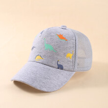 (Grey,S)Spring Summer Dinosaur Childrens Baseball Cap With Uv Sunshade And Wide Brim