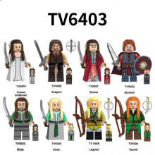 (TV6403(TV5019-5026)8pcs) Lord of the Rings Building Block Figures Set, Arwen Aragorn Elrond Tauriel Mini Bricks Kit, Collectible Model Toy