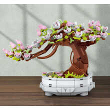 Kids Building Blocks Flower Bonsai Set, Simulated Christmas Tree Orange Tree Potted Plant STEM Toy for Boys Girls Age 8+
