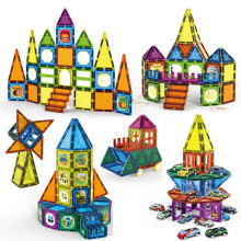 (Fx1014 castle-49pcs) Large Magnetic Tiles Colorful Window Building Blocks STEM Educational Toy for Kids