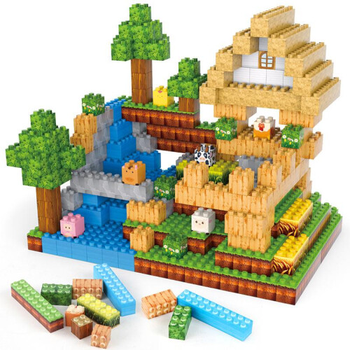 Mini Engineering Building Blocks Set 2CM Micro Bricks DIY Construction Toy with LED Lights