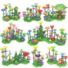 (Sj-156 pcs) Kids Creative Building Block Flower Toy STEM Educational DIY Garden Playset