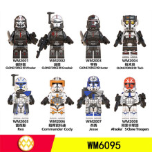 (WM2004, The minifigure is about 4.5cm tall) WM6095 Military Movie Series Bagged Building Blocks Minifigures Kids Construction Toy Army Soldier Set