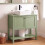 Homcom HOMCOM Under Sink Bathroom Cabinet with 2 Doors, Open Shelf, Green 1