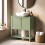 Homcom HOMCOM Under Sink Bathroom Cabinet with 2 Doors, Open Shelf, Green 8