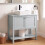 Homcom HOMCOM Under Sink Bathroom Cabinet with 2 Doors, Open Shelf, Light Blue 1