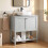 Homcom HOMCOM Under Sink Bathroom Cabinet with 2 Doors, Open Shelf, Light Blue 7