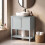 Homcom HOMCOM Under Sink Bathroom Cabinet with 2 Doors, Open Shelf, Light Blue 8