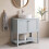 Homcom HOMCOM Under Sink Bathroom Cabinet with 2 Doors, Open Shelf, Light Blue 9