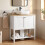 Homcom HOMCOM Under Sink Bathroom Cabinet with 2 Doors, Open Shelf, White 7