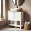 Homcom HOMCOM Under Sink Bathroom Cabinet with 2 Doors, Open Shelf, White 8