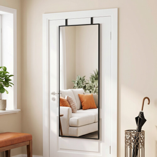 Homcom HOMCOM 40 x 110 cm Full Length Wall Mirror with Adjustable Hooks, Black