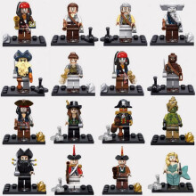 (KSZ515 8pcs) Pirate Caribbean TV Movie Series Building Blocks Minifigure Bags KSZ515 KSZ518 Kids Educational Toy