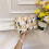 (Orange white) Retro full printed letters small square box bag 1