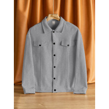 (Gray,2XL)Modern Mens Hooded Urban Jacket With P Polyester Fabric And Round Design Hem