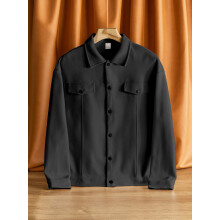 (Black,XL)Modern Mens Hooded Urban Jacket With P Polyester Fabric And Round Design Hem