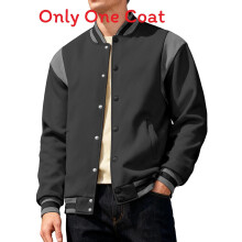 (Black,XL)American West Coast Mens Stylish Padded Jacket With Spliced Design Street Style