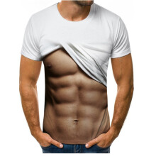 (F1455,5XL)Camiseta Spoof Muscle Man con impresión digital en 3D con características que absorben la humedad para atletas adolescentes