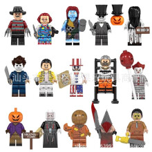 (A-15PCS) Halloween Pumpkin King Skull Jack Building Blocks Set Exorcist Horror Figure Toy Bagged Educational Puzzle Model Creative Gift