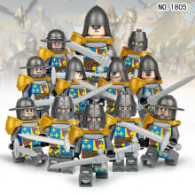 (M8154 12PCS) MOC Medieval Soldier Building Blocks Figures Knights Warrior Castle Army Men Toy Set M1801 M1805 M1806 M1813 M1811 M8180