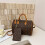(Brown) Printed cylinder travel tote 1