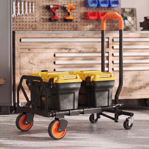 Homcom HOMCOM Multi-Purpose Foldable Trolley, Black and Orange 1