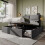 HOMAIRE 5ft Grey Velvet King Bed with Storage 2
