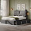 HOMAIRE 5ft Grey Velvet King Bed with Storage 5