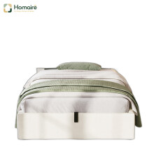 HOMAIRE 3ft Beige Velvet Upholstered Hydraulic Bed