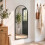 Homcom HOMCOM 40 x 110 cm Full Length Hanging Mirror, Arched Mirror, Black 2