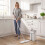 Homcom HOMCOM Mop and Bucket Set, Flat Mop System with Wringer, 2 Chambers, White 1
